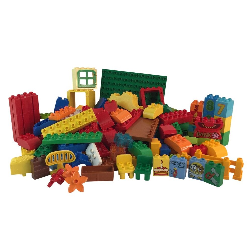 Lego Duplo Building Blocks Lot 170+ Pcs Base Plate Numbers Flowers Some Vintage‎